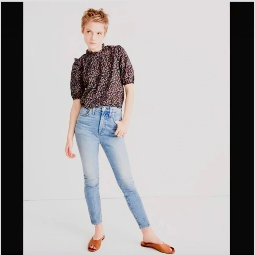 Madewell Puff-Sleeve Ruffle Top in Fieldwalk Floral